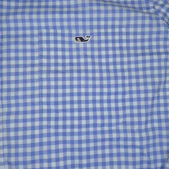 Vineyard Vines | Skysail Gingham On-The-Go Performance Button Down Boating Shirt - Picture 8 of 16